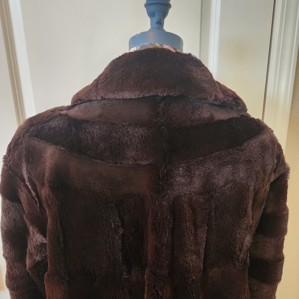 Vintage HODDERS Brown Sheared Beaver Fur Coat, Lightweight - Picture 8 of 13